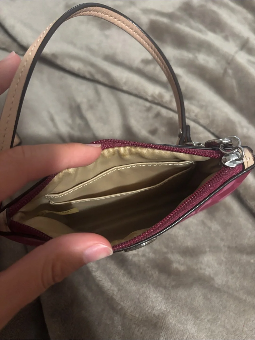 Coach Pink Signature C Wristlet with Pale Pink Strap